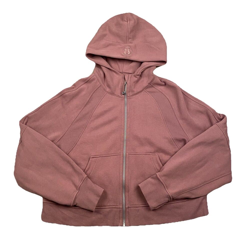 Lululemon Scuba Oversized Full Zip Hoodie Womens M/L Pink Mauve Hooded Active